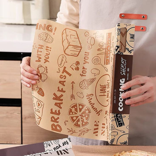 Eco-friendly food wrapping paper with 2 color printing for cafes and restaurants