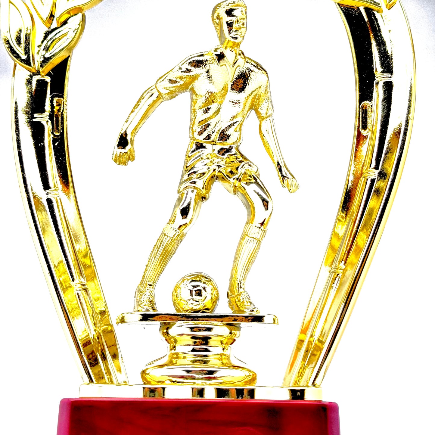 Elegant gold-tone soccer trophy for sports competitions