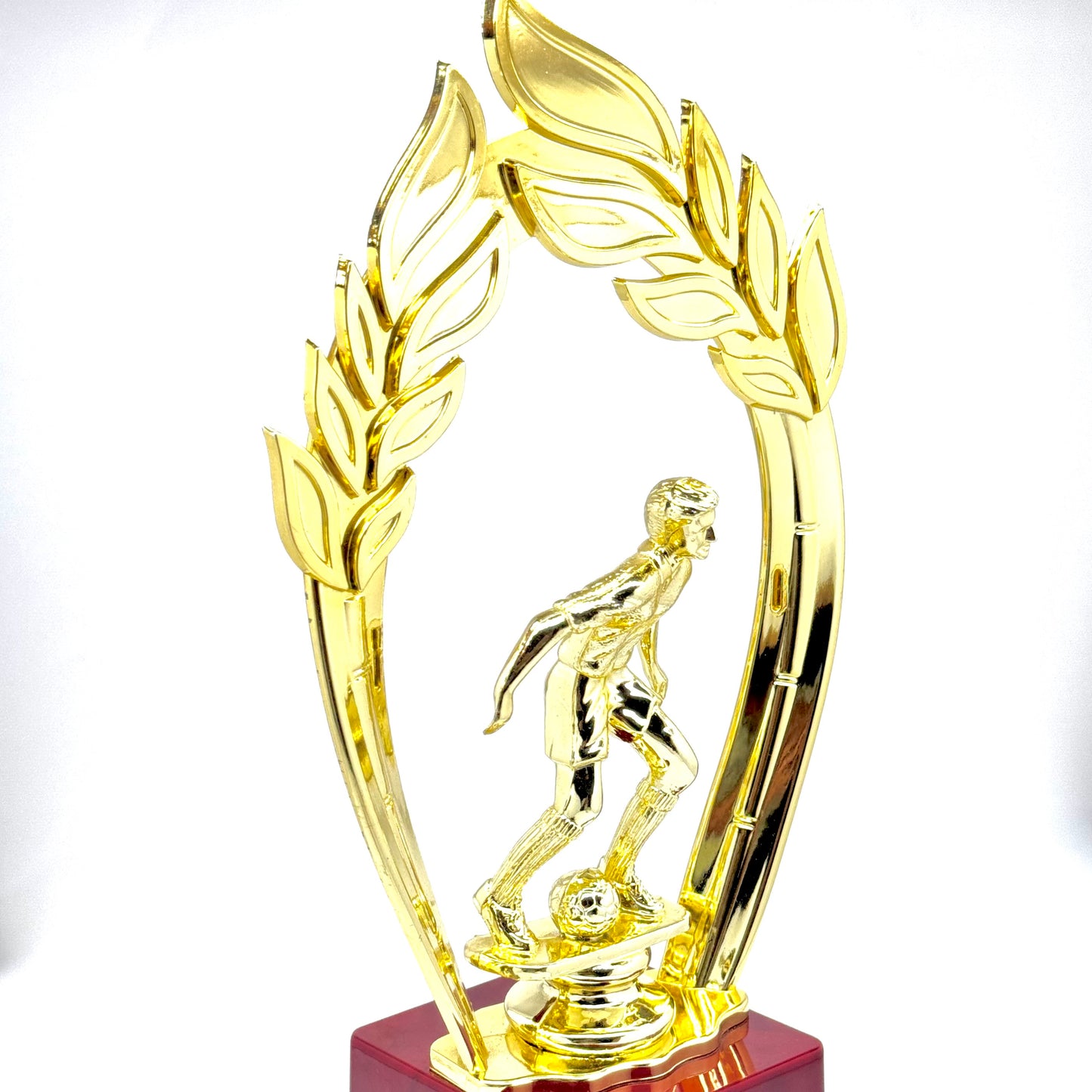 Football award with laurel wreath and customizable base