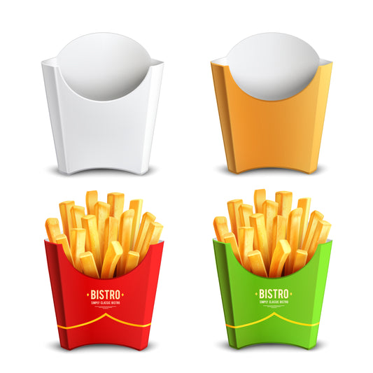 250GSM food board fries cone with branding