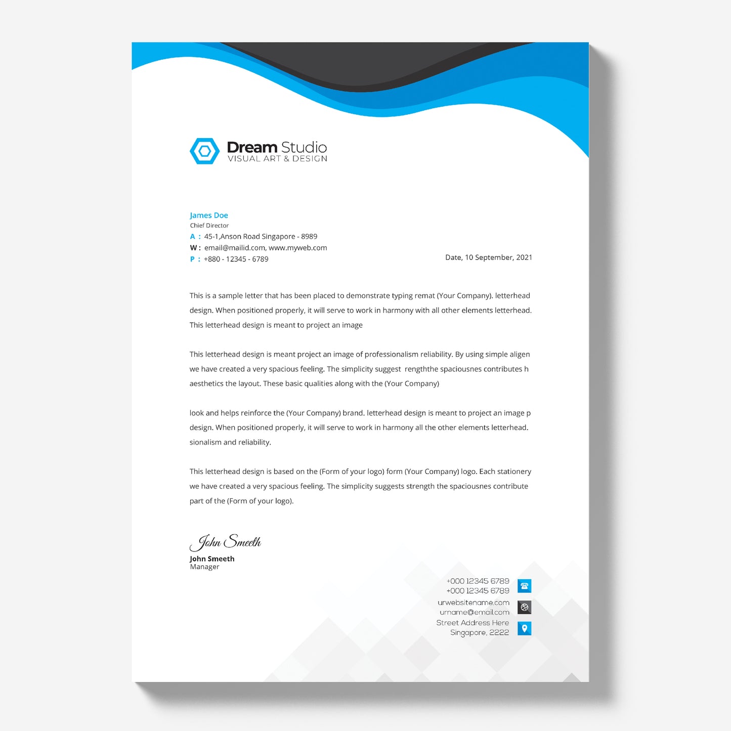 "Custom letterhead printing with company logo – Sharjah UAE"