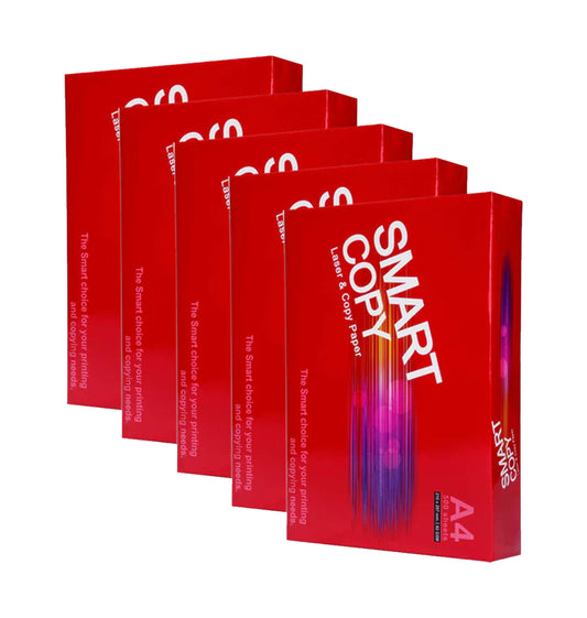 Smart Copy A4 Laser & Copy Paper, 5X(500 Sheets) 80 Gsm