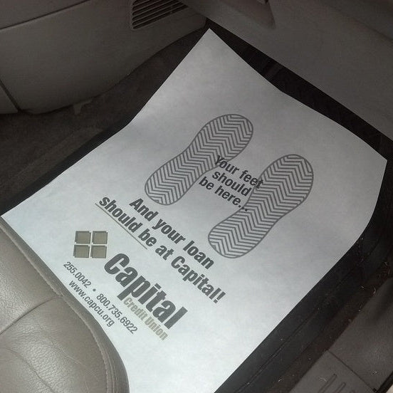 Custom logo car mat with heavy-duty rubber backing – universal fit