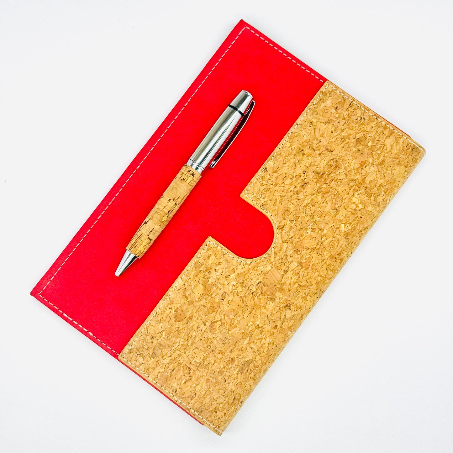 Elegant diary with gold patterned cover and red interior