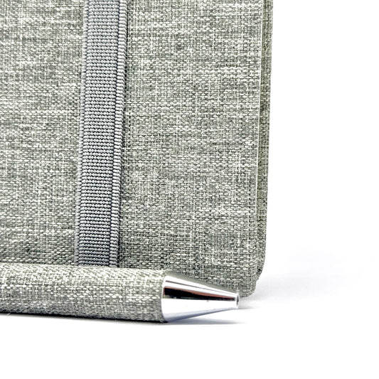 Stylish grey textured notebook with elastic closure