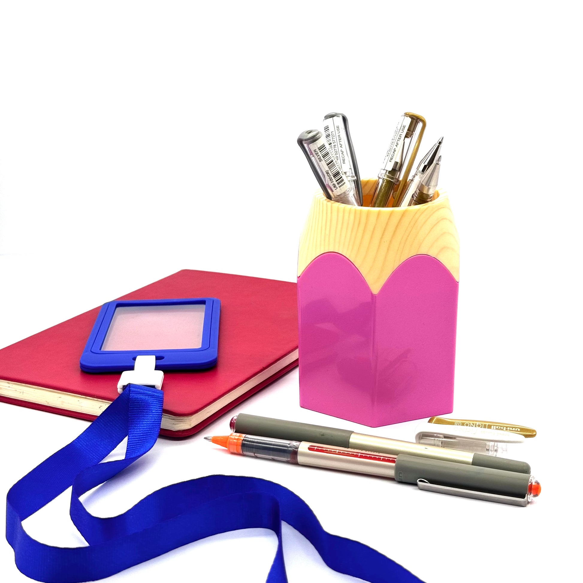 Blue neck strap with card holder for events