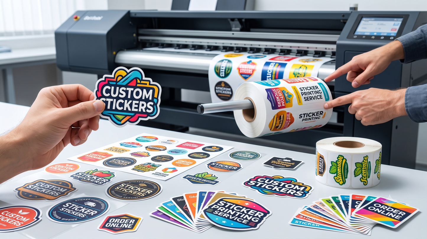 Sticker Printing in Sharjah & UAE | Custom Vinyl, Paper & Waterproof Stickers