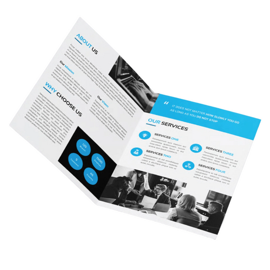 High-quality double-sided A3 to A4 brochure printing UAE Sharjah