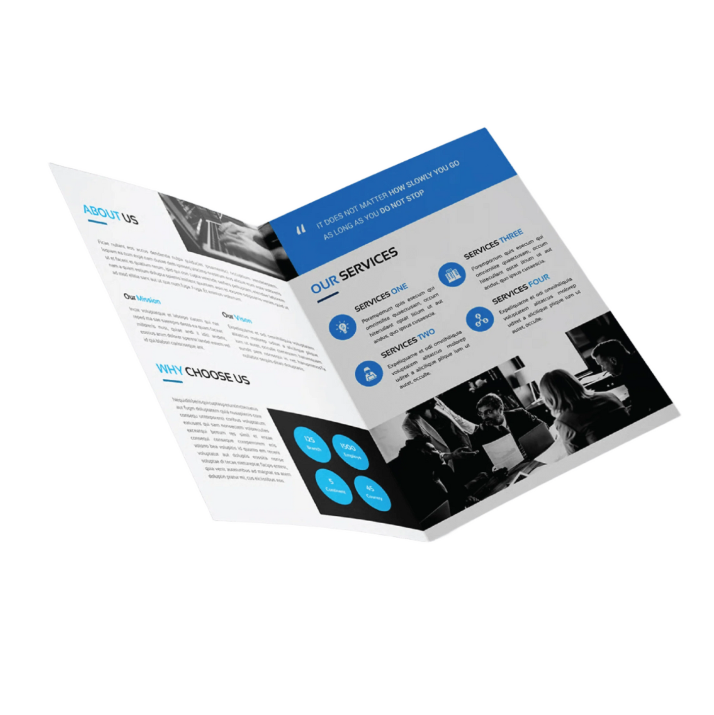 Professional A3 to A4 brochure design and printing matt lamination