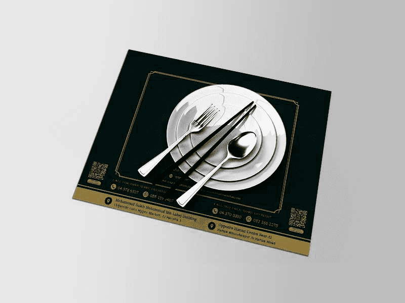 Table Mat - 4 Color 34x48 cm(Glossy 135gsm) FOR RESTUARANTS