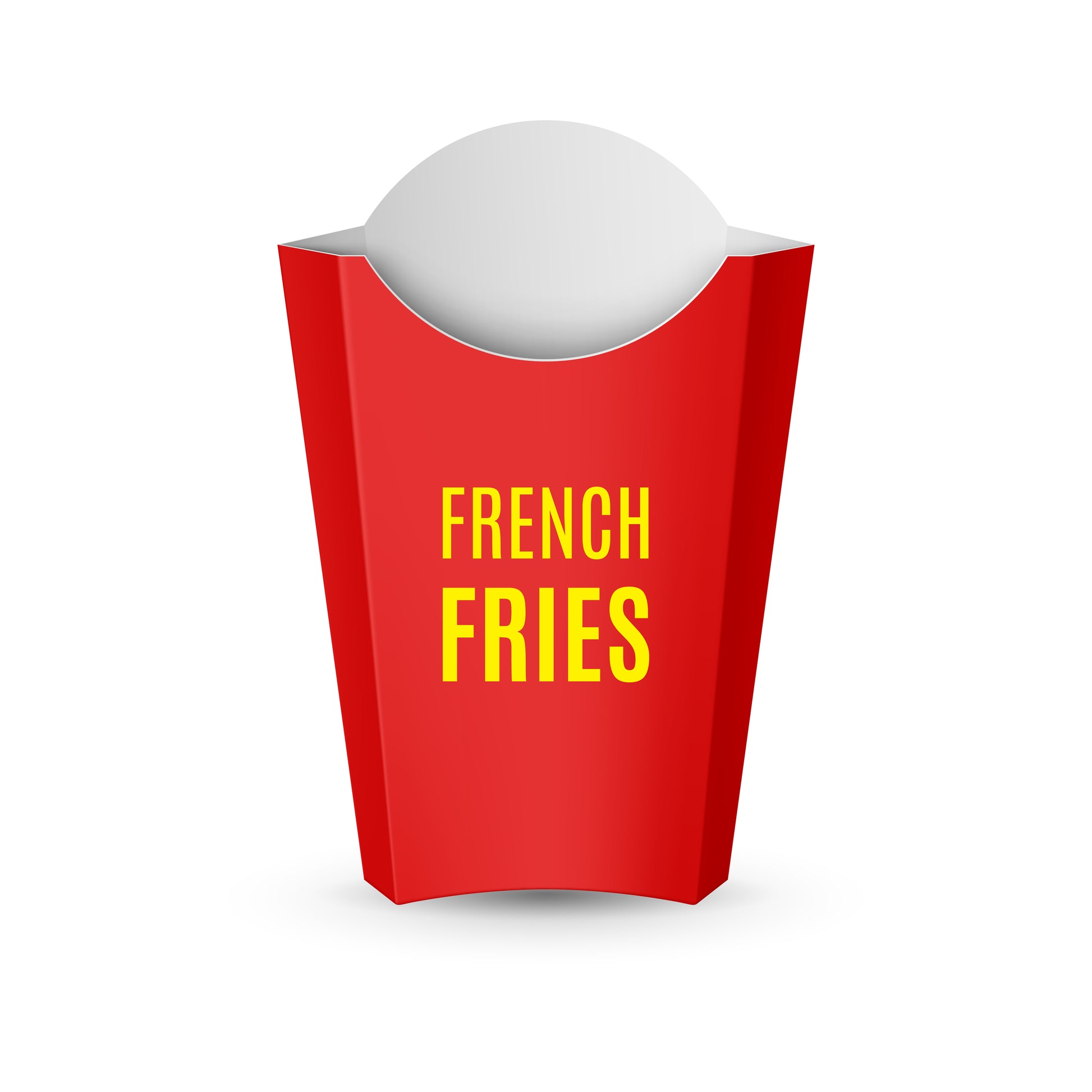 Takeaway French fries cone with 1 side varnish