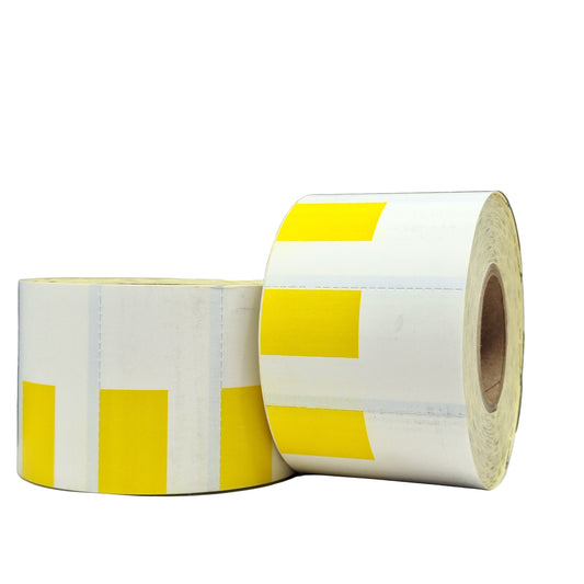 Retail shelf tags in holder showing price and barcode