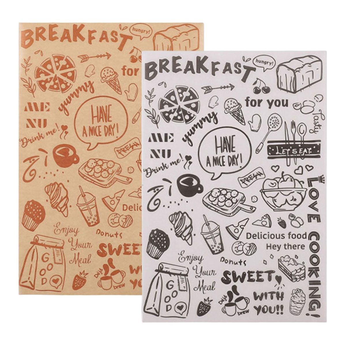 Custom printed sandwich paper with food grade 1 color design – safe for direct food contact