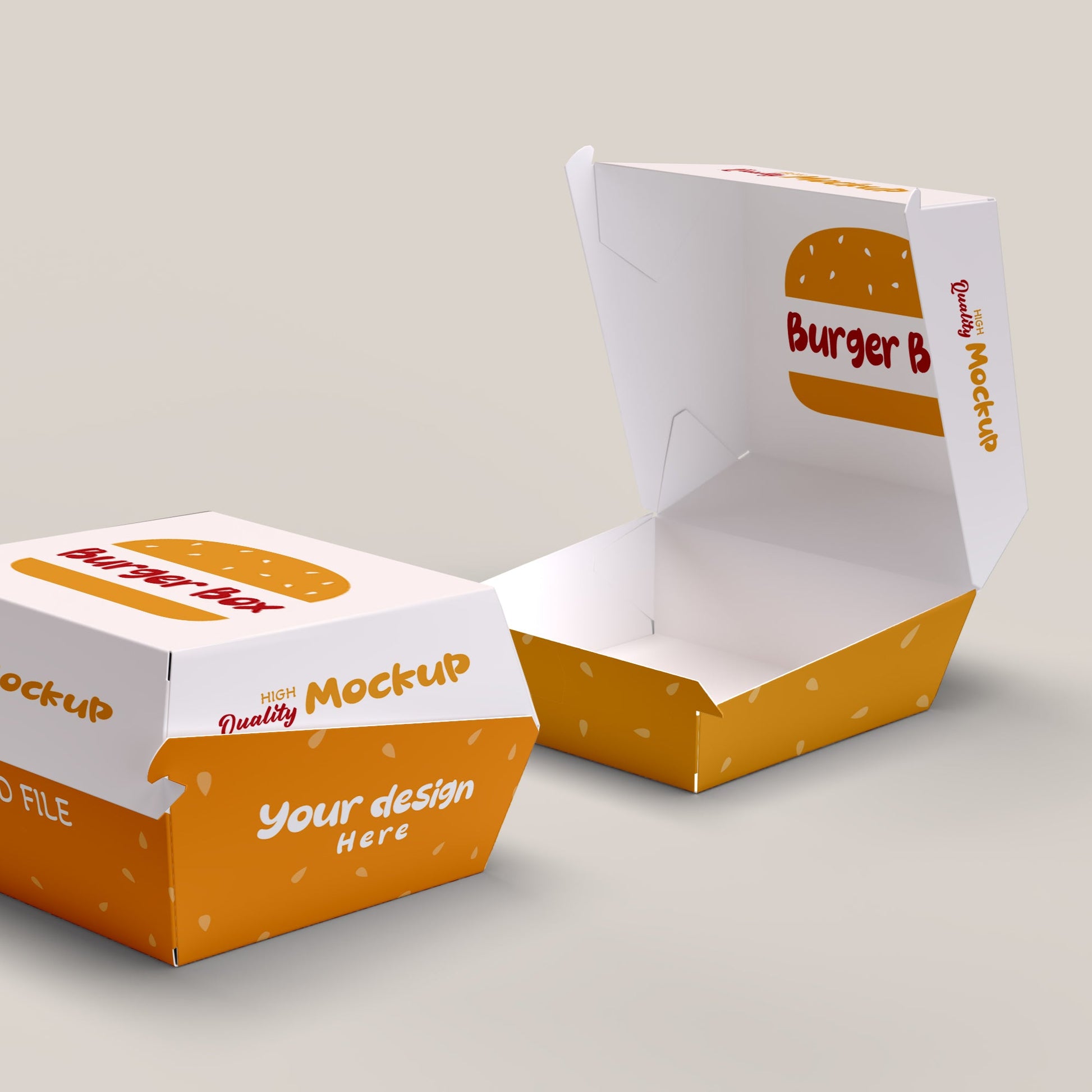 Custom printed pearl burger box for restaurants