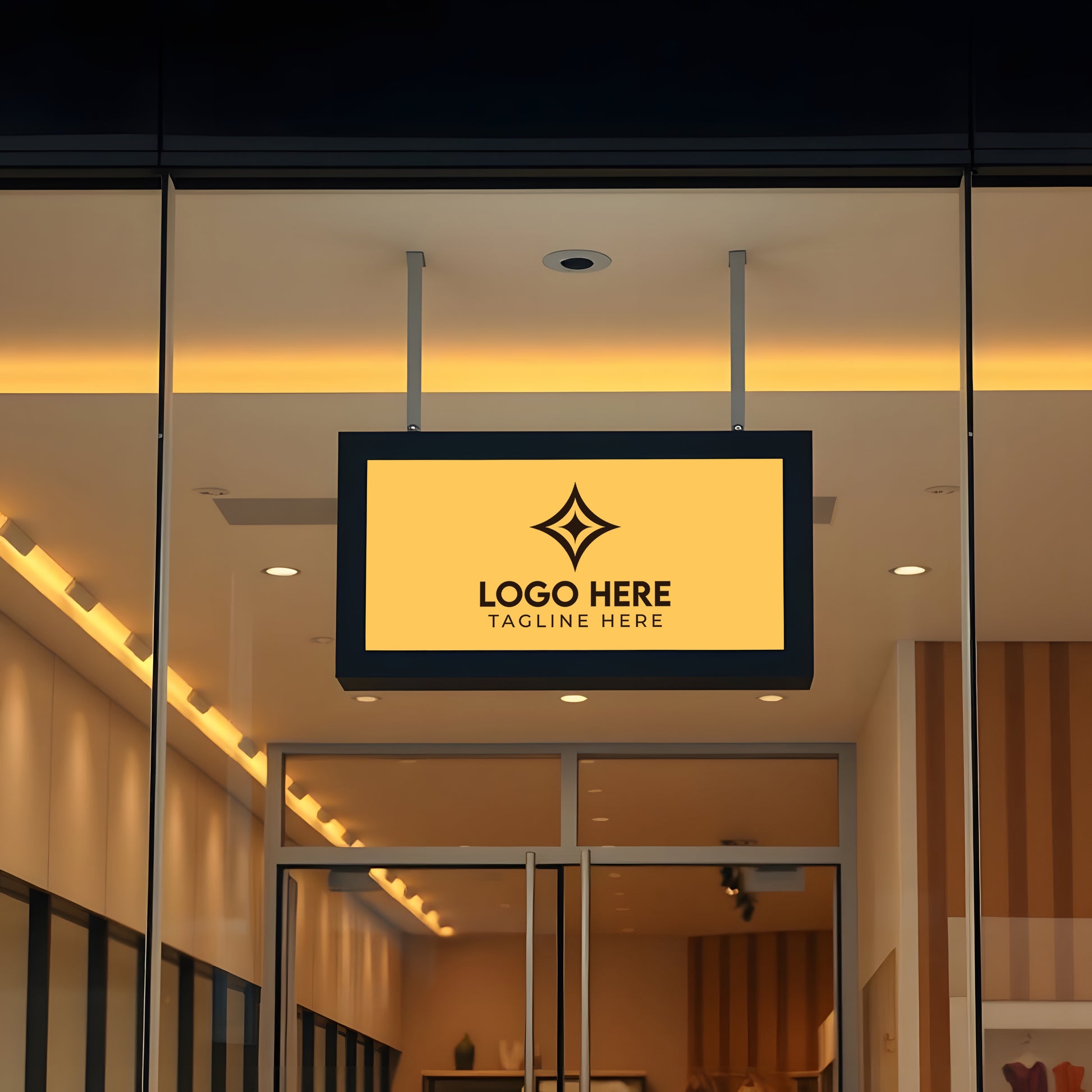 Front-lit flex sign board for retail store in Sharjah with bold branding
