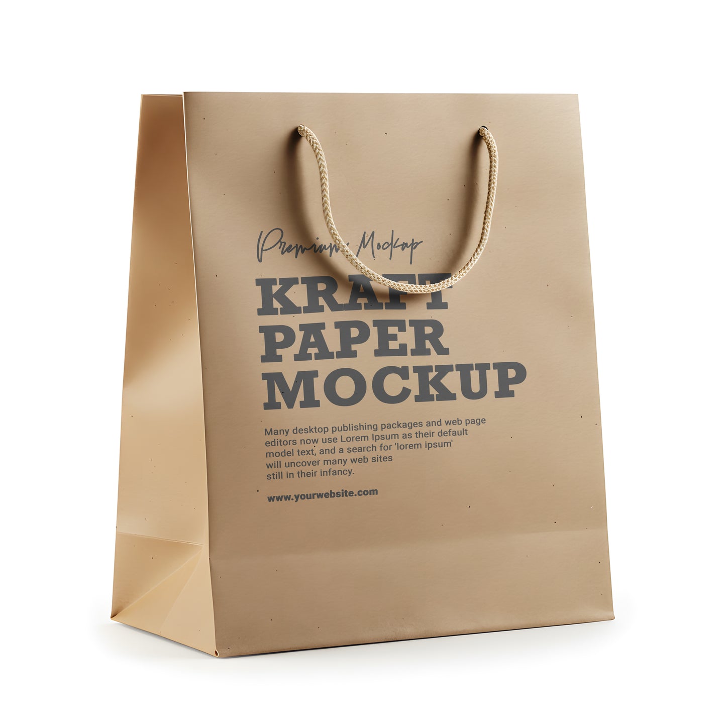 Kraft shopping bag 100GSM white paper eco-friendly packaging