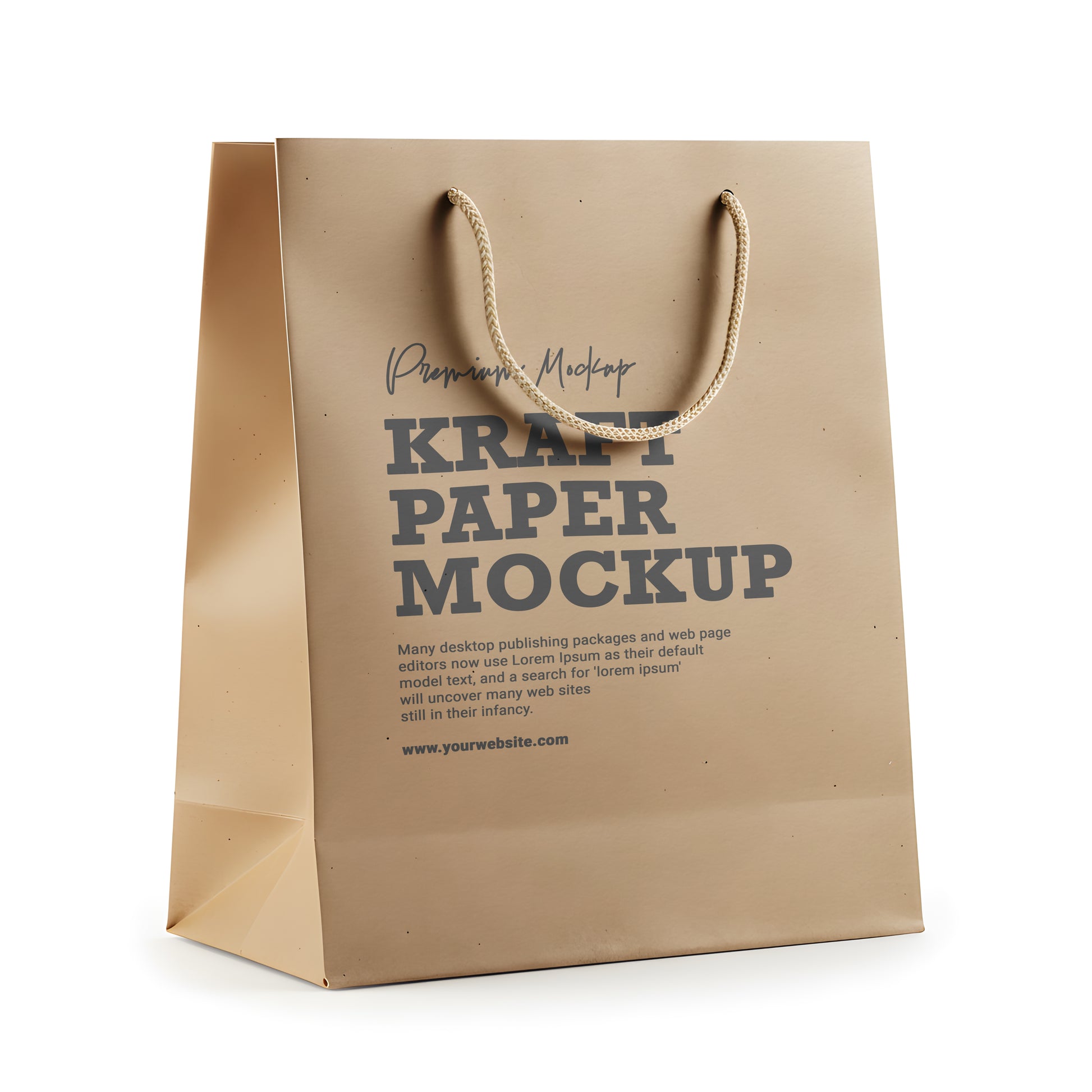 Kraft shopping bag 100GSM white paper eco-friendly packaging