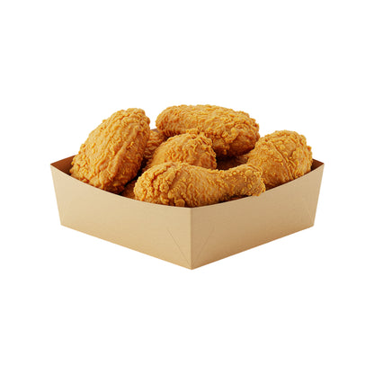 Printed fried chicken serving tray with 1 side varnish