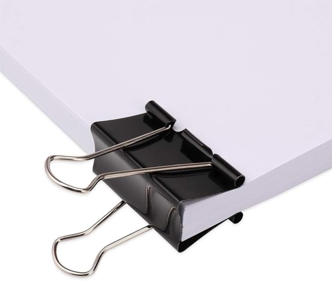 51 mm Large Binder Clips, 12 Pcs Corrosion Resistant Metal Paper Binder Clips Clamps, Foldback Bulldog Clips for Office ,School and Home Needs