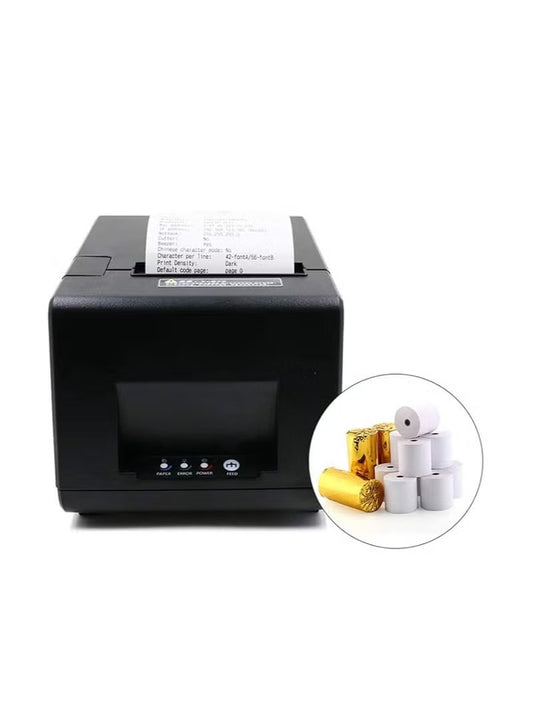 80x80 thermal receipt paper roll for POS printers with smooth, lint-free finish