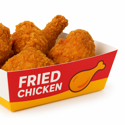 Custom printed fried chicken tray for indoor dining