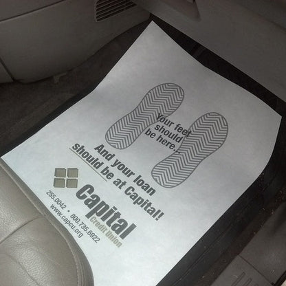 Custom logo car mat with heavy-duty rubber backing – universal fit