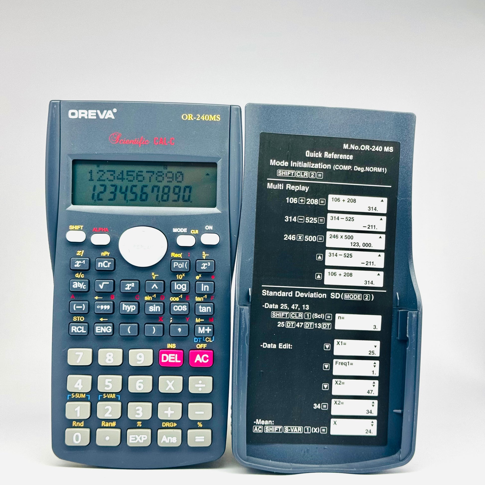 240-function OREVA DB-240MS calculator with ergonomic design
