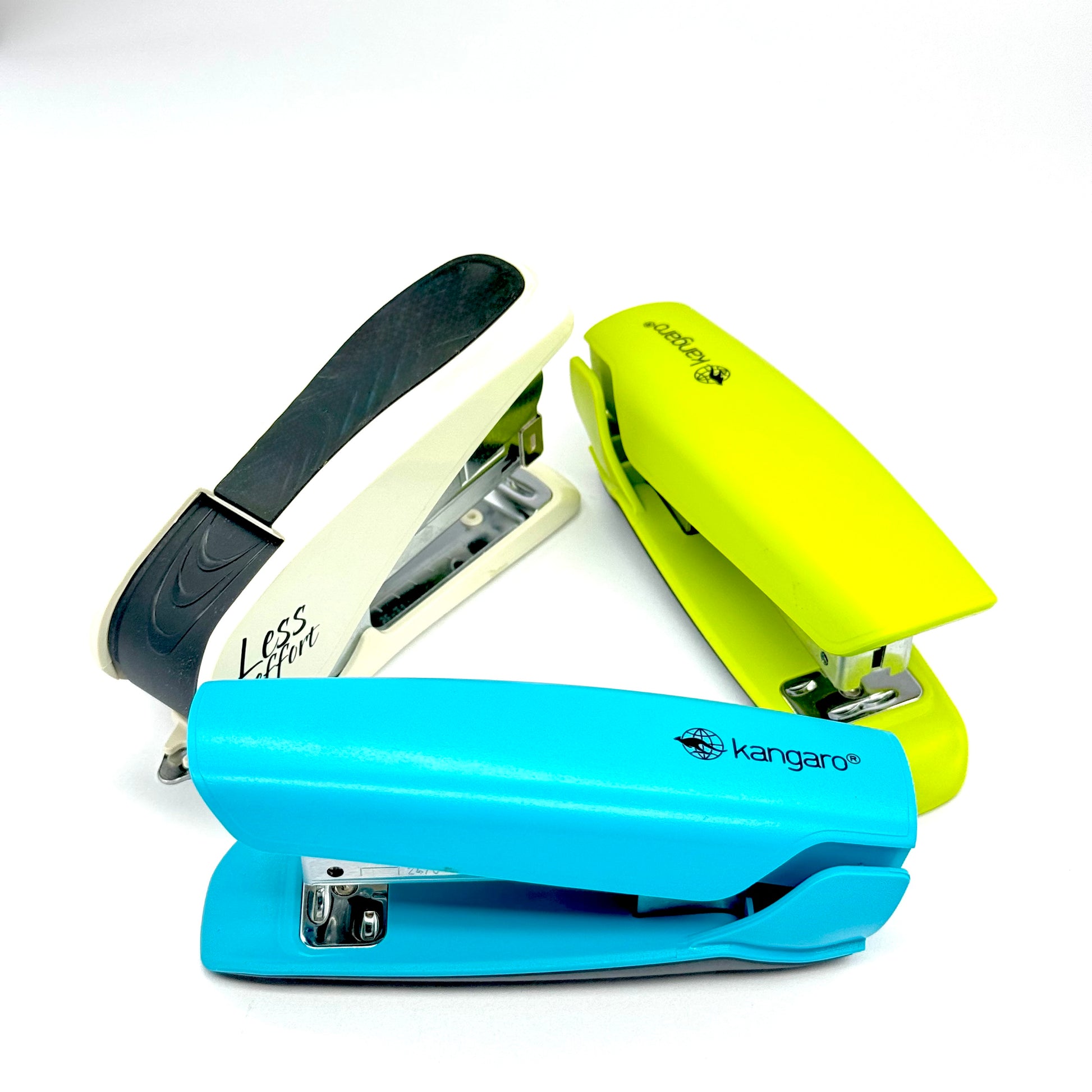 2. Bright green stapler for desktop use
