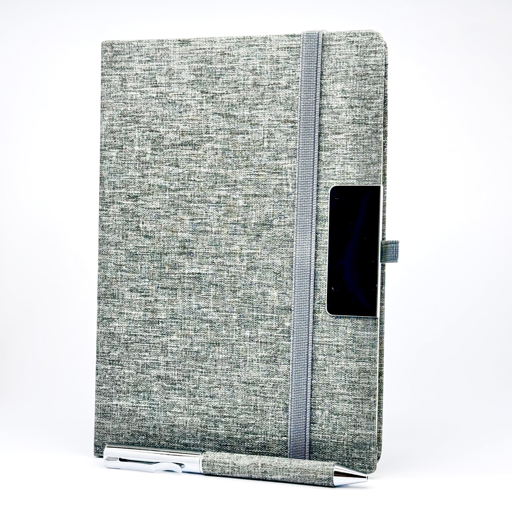 Premium fabric cover notebook with matching pen