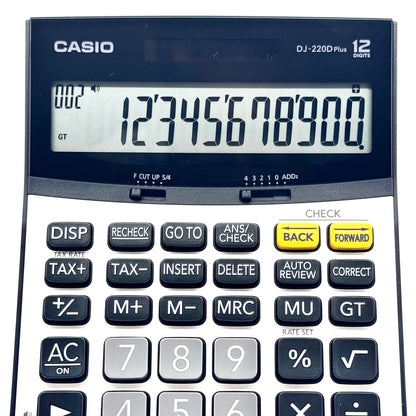 Casio check and recheck calculator with extra-large display and tax functions