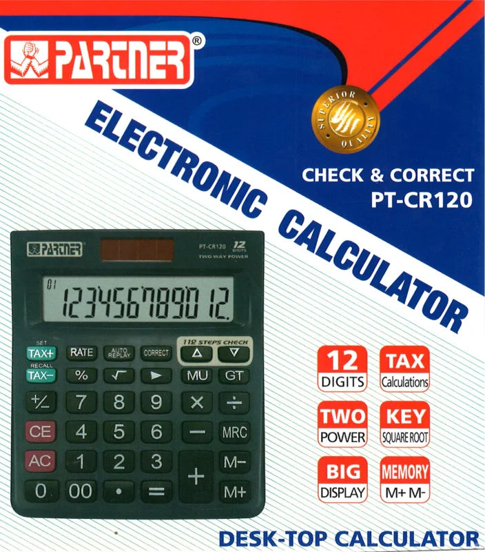PARTNER CALCULATOR PT-CR130T 12 DIGIT