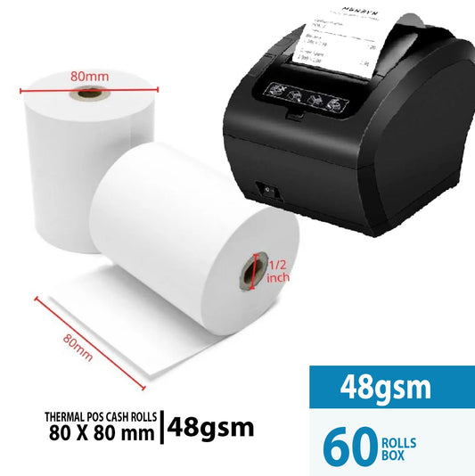 THERMAL POS CASH ROLLS (80MM X 80MM 48GSM)