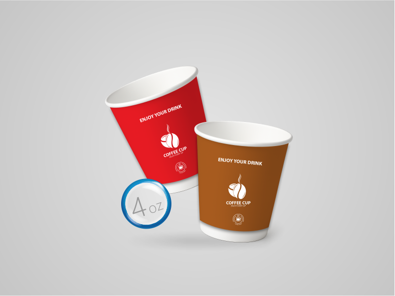 Paper Cup 4oz (120cc) - Double Wall 20x7.5 cm 200×75 mm