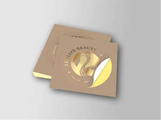 Custom Die Cut Gold Foil Sticker Glossy Lamination 80gsm 5.7x9.2 cm 57×92 mm