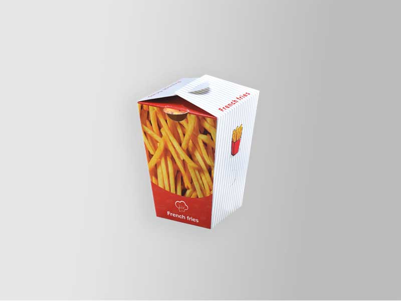 Fried Fries Tray Food Board 250GSM 4 Color 1 Side Varnish