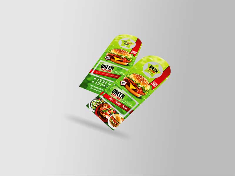 Door Hanger Rounded Corner Design (Matt Lamination 350gsm) 12x28.5 cm 120×285 mm