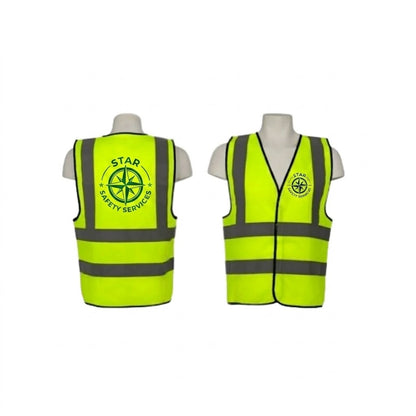 Custom Printed Reflective Safety Jacket/Vests In Sharjah/Dubai/ Abudhabi | 113 GSM High-Visibility (UAE & GCC Shipping)