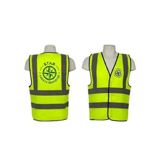 Custom Printed Reflective Safety Jacket/Vests In Sharjah/Dubai/ Abudhabi | 113 GSM High-Visibility (UAE & GCC Shipping)