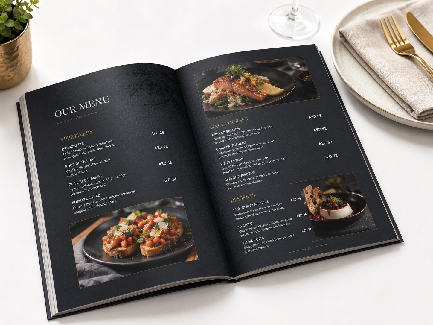 Restaurant menu printing project