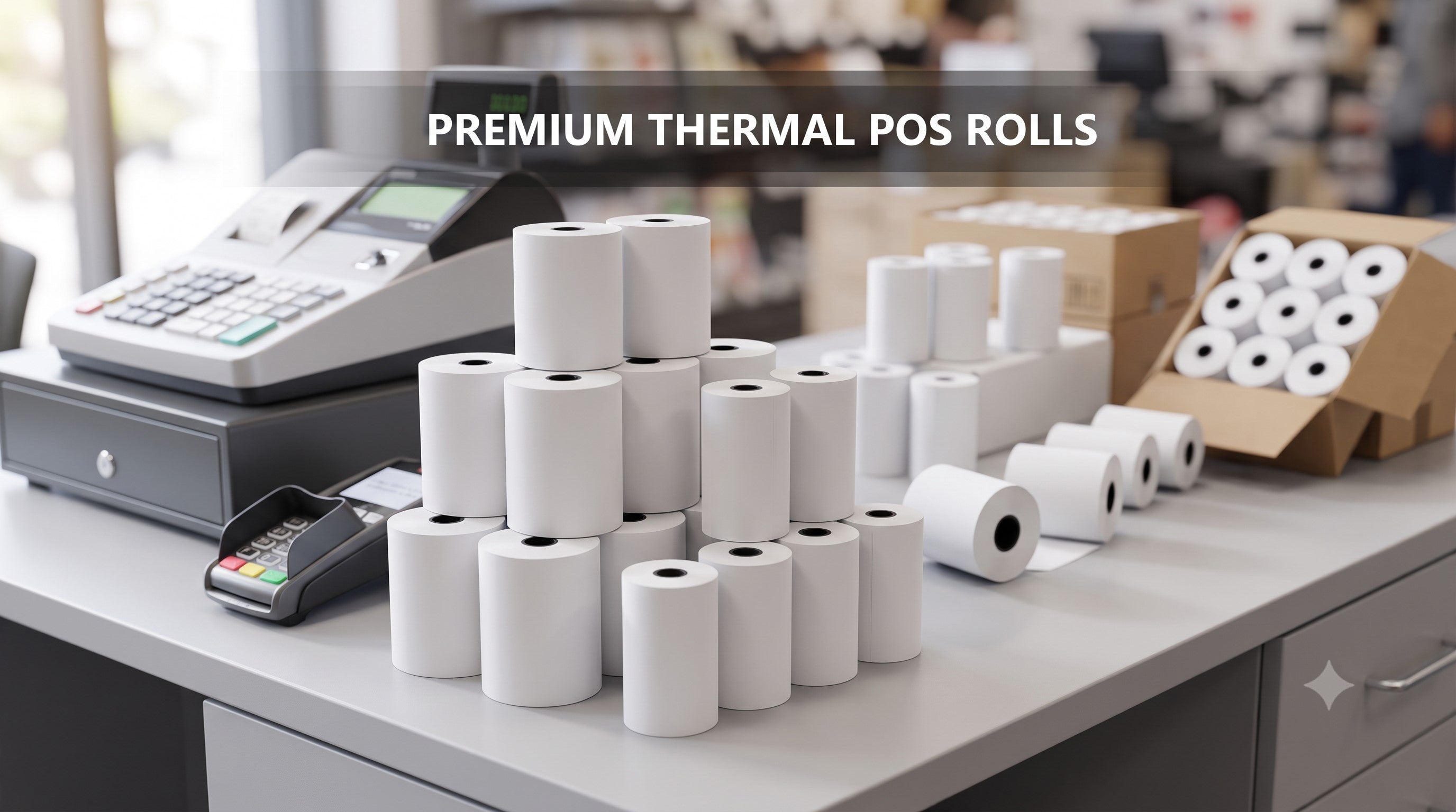 Thermal POS paper rolls for receipt printers in Sharjah and UAE